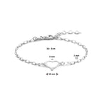 Armband Herz 16 + 3 cm Silber rhodiniert