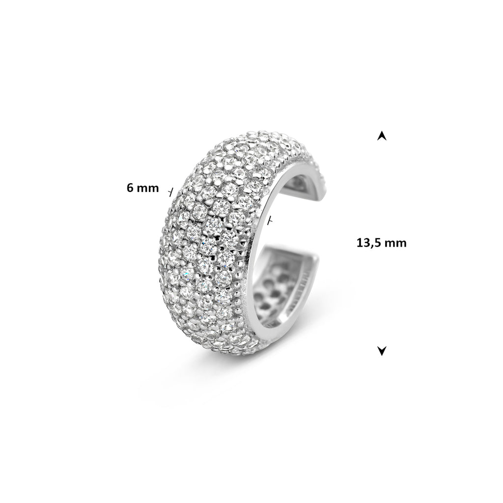 ear cuff zirkonia 13,5 mm zilver gerhodineerd