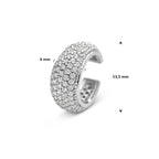ear cuff zirkonia 13,5 mm zilver gerhodineerd