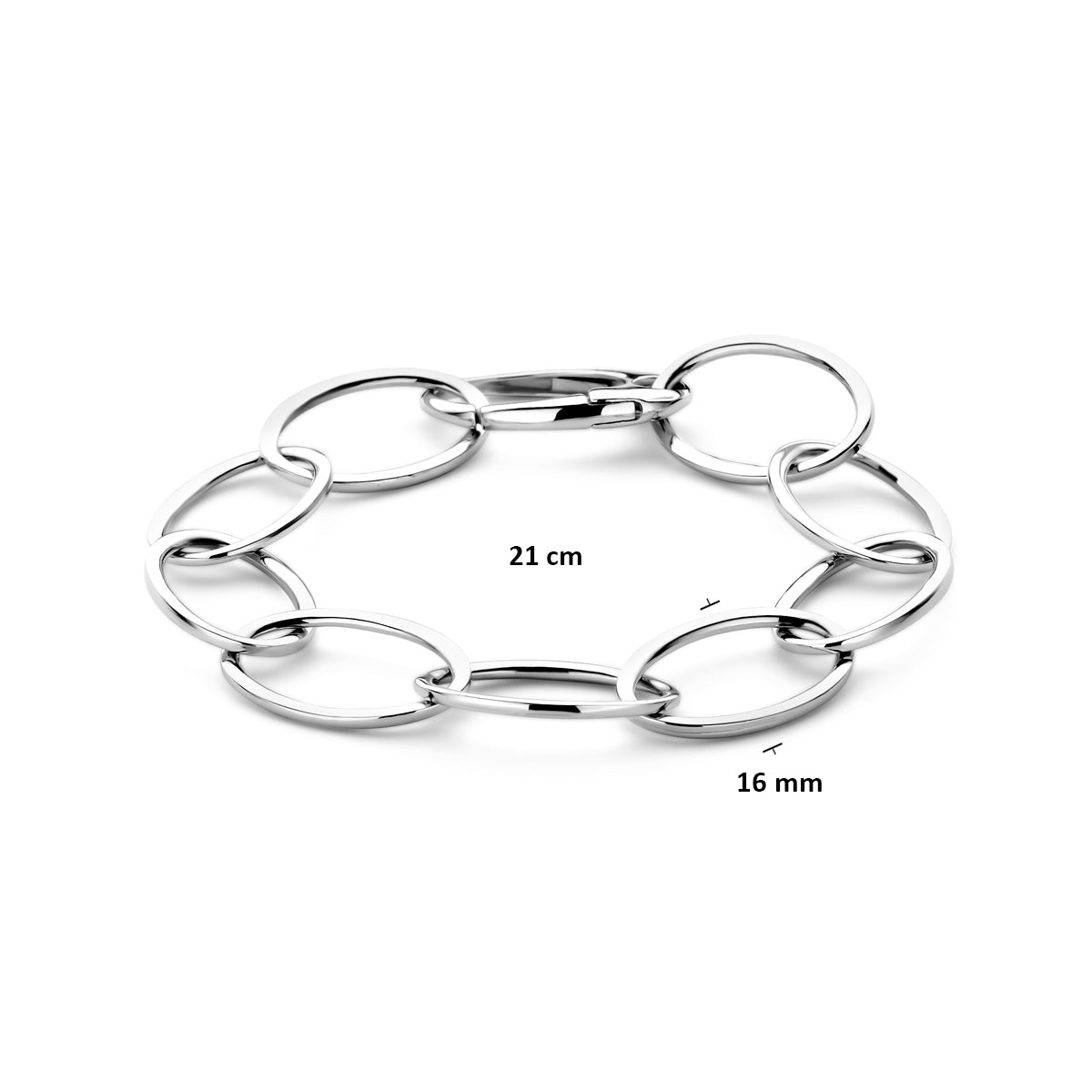 Armband Anker 16 mm 21 cm silber rhodiniert