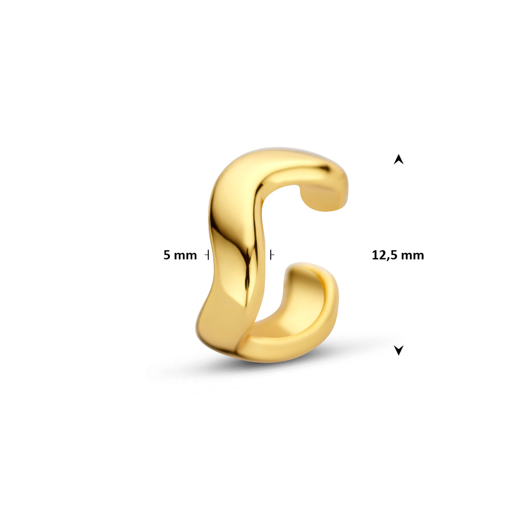 ear cuff 12,5 mm 1 micron zilver verguld (geel)