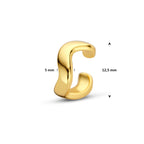 ear cuff 12,5 mm 1 micron zilver verguld (geel)