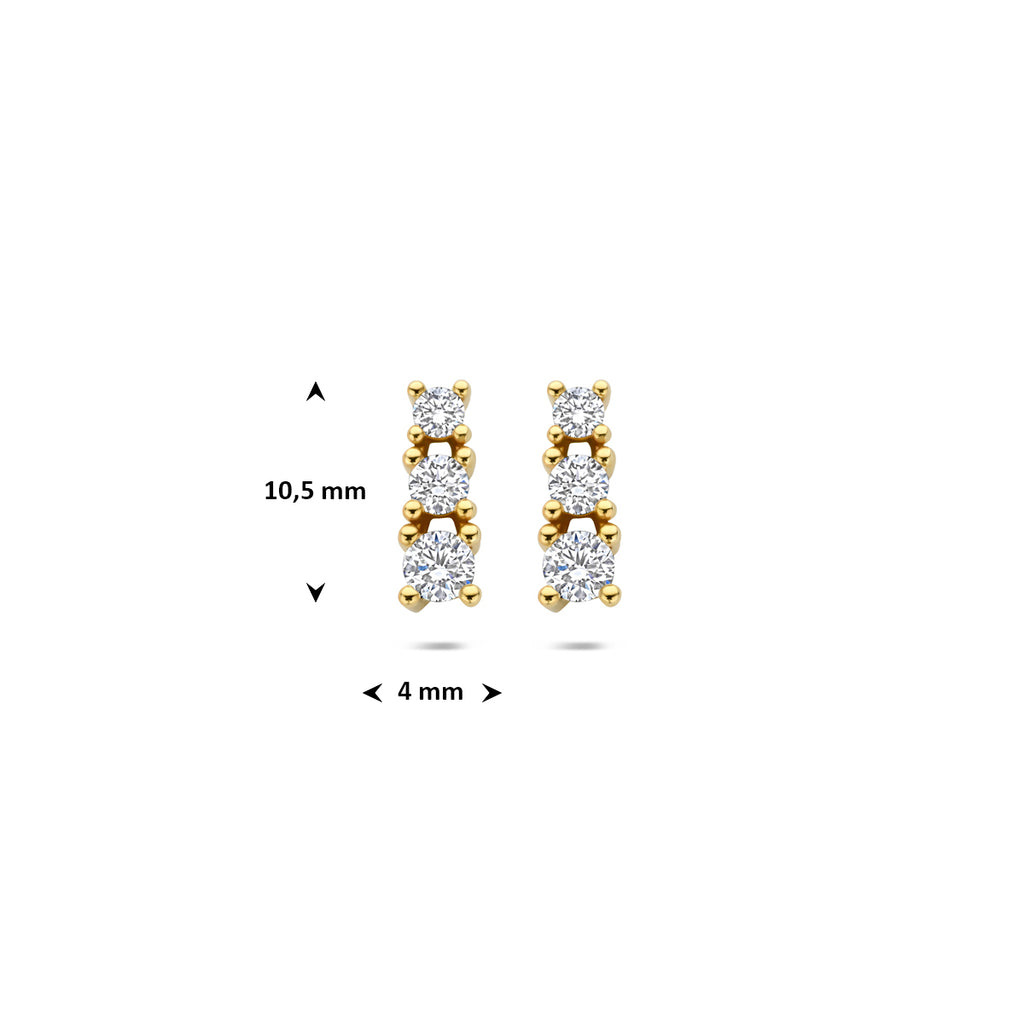 oorknoppen lab grown diamant 0.50ct (2x 0.25ct) f vs 10,5 mm 14K geelgoud