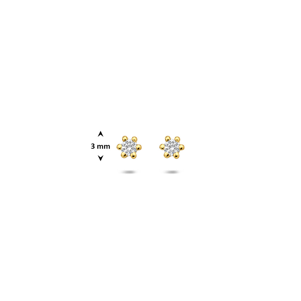 Ohrstecker Lab-Grown-Diamant 0.10ct (2x 0.05ct) G VS 3 mm 14K Gelbgold