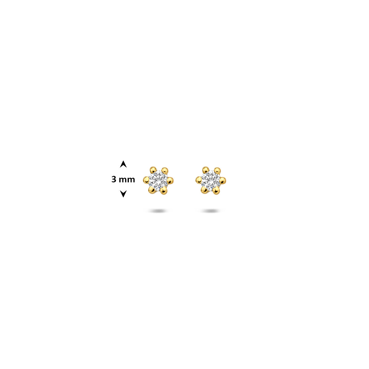 Ohrstecker Lab-Grown-Diamant 0.10ct (2x 0.05ct) G VS 3 mm 14K Gelbgold