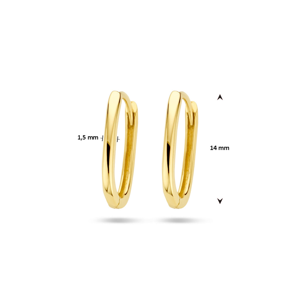 Klappohrringe Paperclip 14 mm 14K Gelbgold