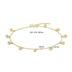 armband zirkonia 16,5 - 17,5 - 18,5 mm 14K geelgoud