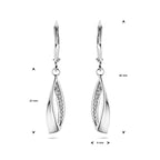 oorhangers zirkonia brisur haak zilver gerhodineerd