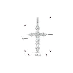 Anhänger Kreuz Zirkonia Silber rhodiniert