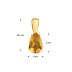 hanger citrien 10,5 mm 14K geelgoud - druppel/komma/pegel