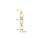 hanger schakel diamant 0.05ct h si 14K bicolor goud geel/wit - schakelmotief