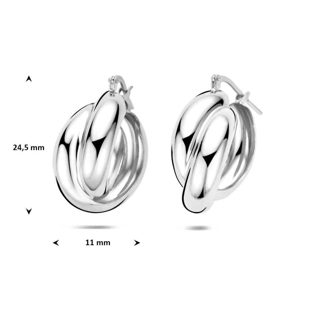 Ohrringe 24,5 mm Silber rhodiniert