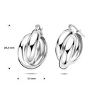 Ohrringe 24,5 mm Silber rhodiniert