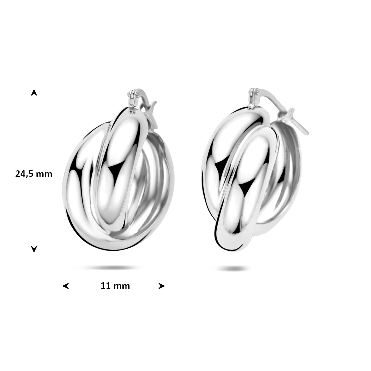 Ohrringe 24,5 mm Silber rhodiniert