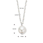 collier parels 45 + 5 cm zilver gerhodineerd