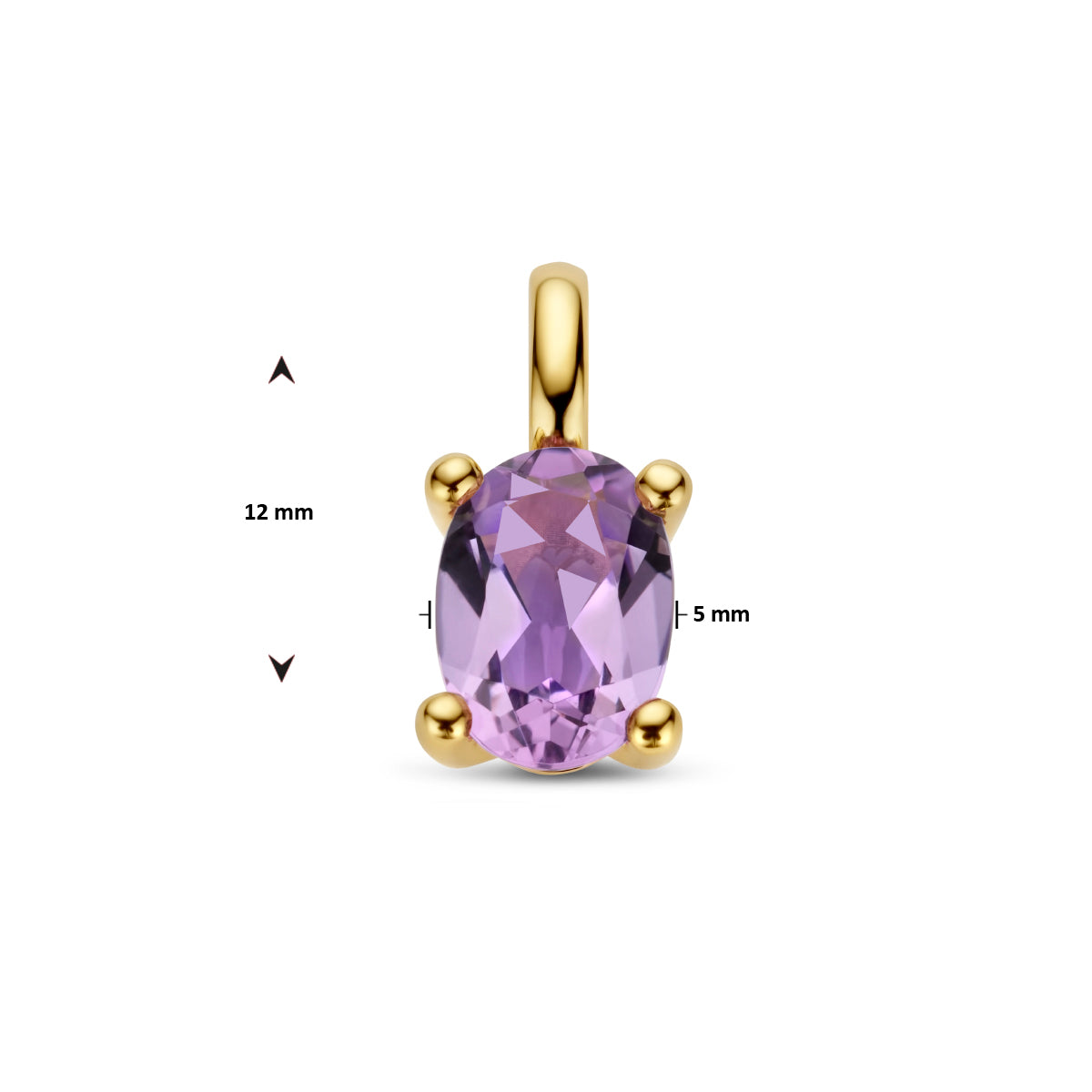 Anhänger Amethyst 12 mm 14K Gelbgold