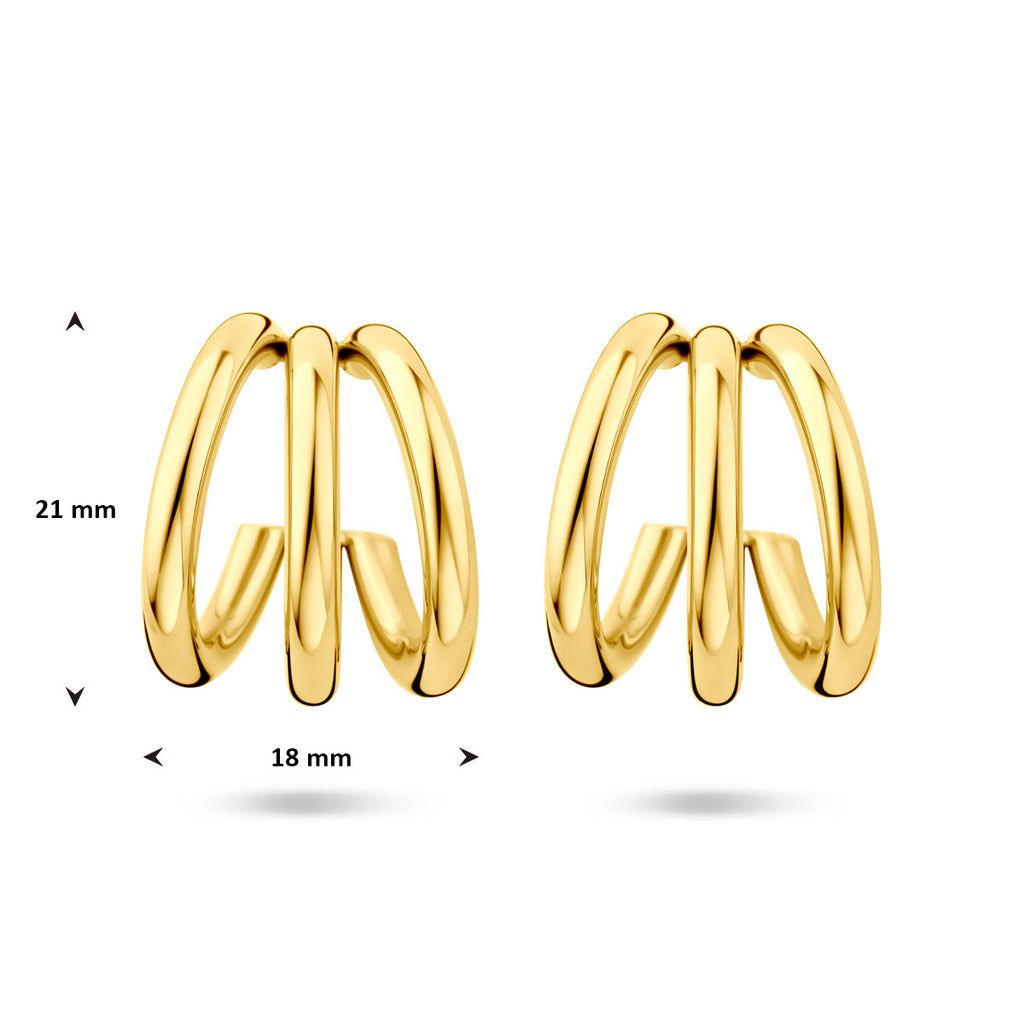 Steckerohrringe Ionenplattierung 21 mm Edelstahl