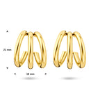 Steckerohrringe Ionenplattierung 21 mm Edelstahl
