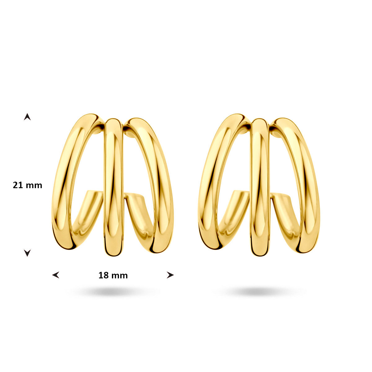 Steckerohrringe Ionenplattierung 21 mm Edelstahl