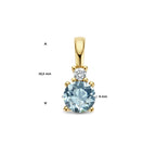 Anhänger mit Geburtsstein und Diamant 0,02 ct H P1 14 K Gelbgold