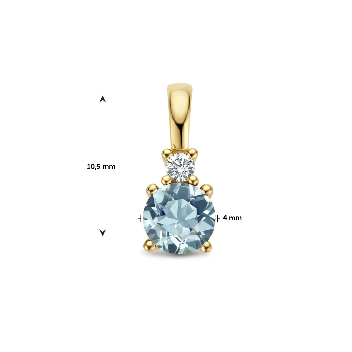 Anhänger mit Geburtsstein und Diamant 0,02 ct H P1 14 K Gelbgold