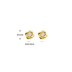 oorknoppen zirkonia 6,5 mm 14K geelgoud