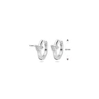 klapoorringen zirkonia hartjes 10 mm zilver gerhodineerd