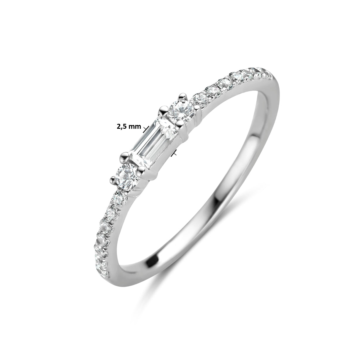Ring Trilogie Zirkonia Silber rhodiniert