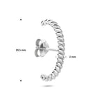 suspender oorbel gedraaid 19,5 mm zilver gerhodineerd