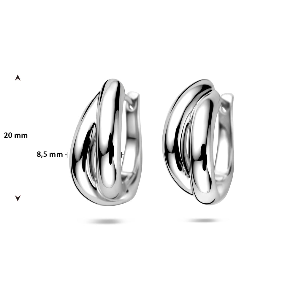 klapoorringen 20 mm zilver gerhodineerd