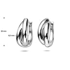 klapoorringen 20 mm zilver gerhodineerd