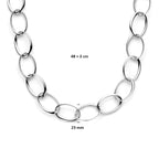 collier 23 mm 48 + 3 cm zilver gerhodineerd