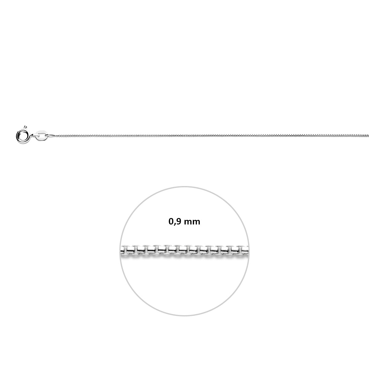 venetiaans bol 0,9 mm zilver wit