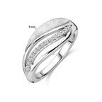 ring gescratcht poli/mat zirkonia zilver gerhodineerd
