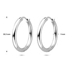 oorringen 26,5 mm zilver gerhodineerd