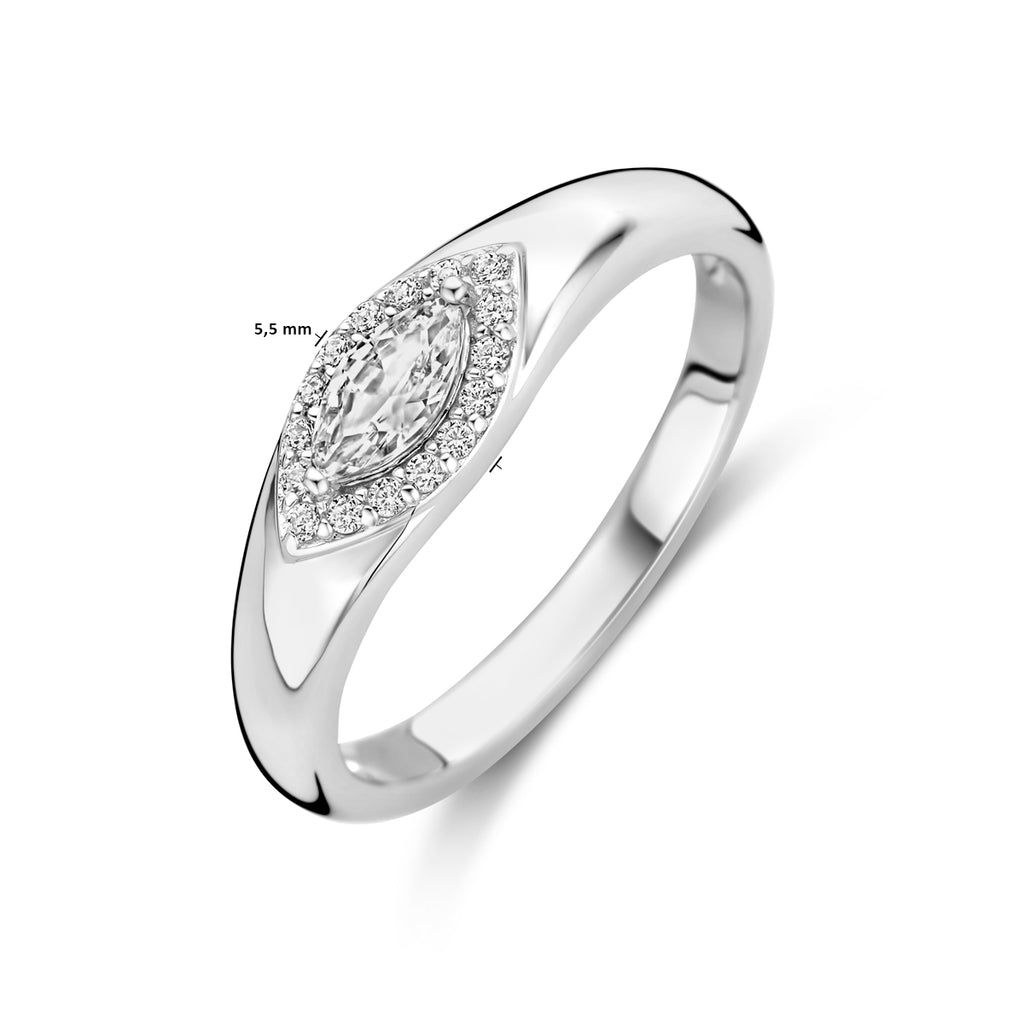 Ring Zirkonia Silber rhodiniert