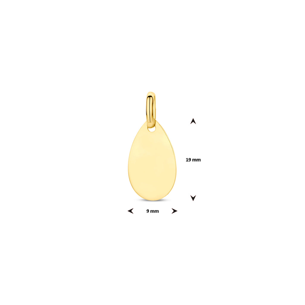 graveerhanger 19 mm 14K geelgoud