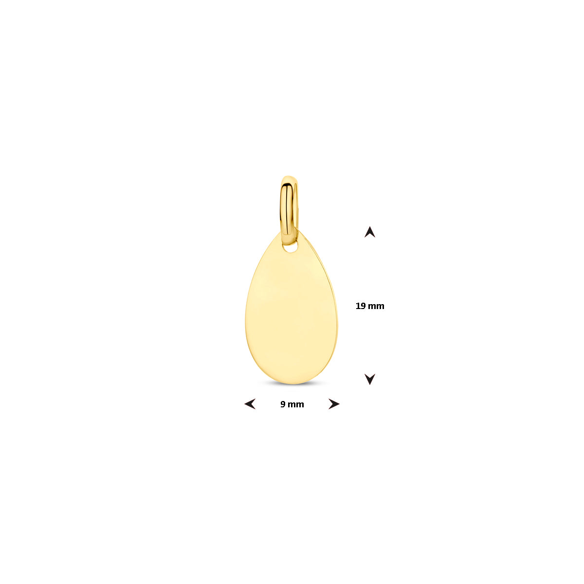 graveerhanger 19 mm 14K geelgoud