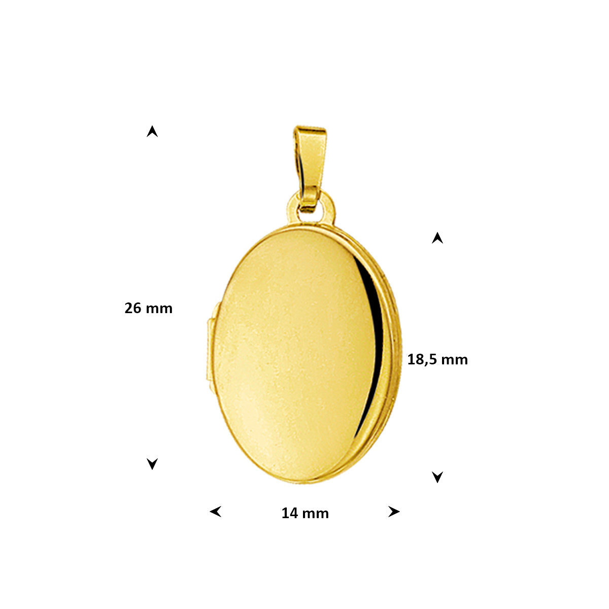 medaillon 14K geelgoud - ovaal