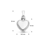 urnhanger hart bolletjes 14 mm zilver gerhodineerd