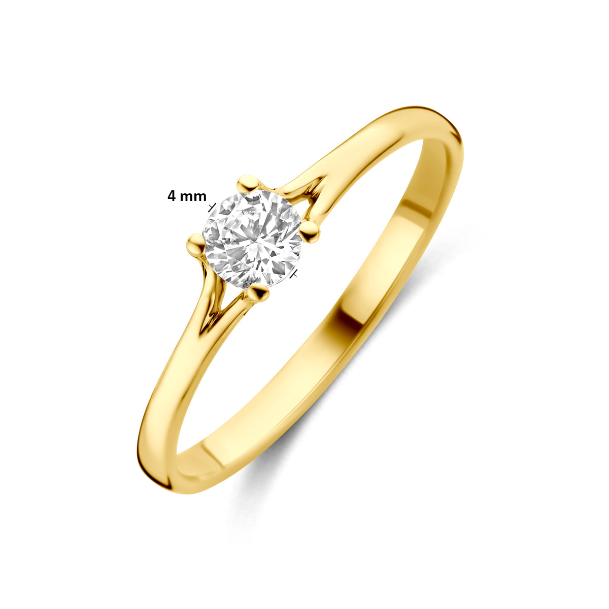 ring zirkonia 14K geelgoud