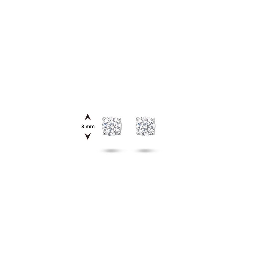 oorknoppen zirkonia zilver wit