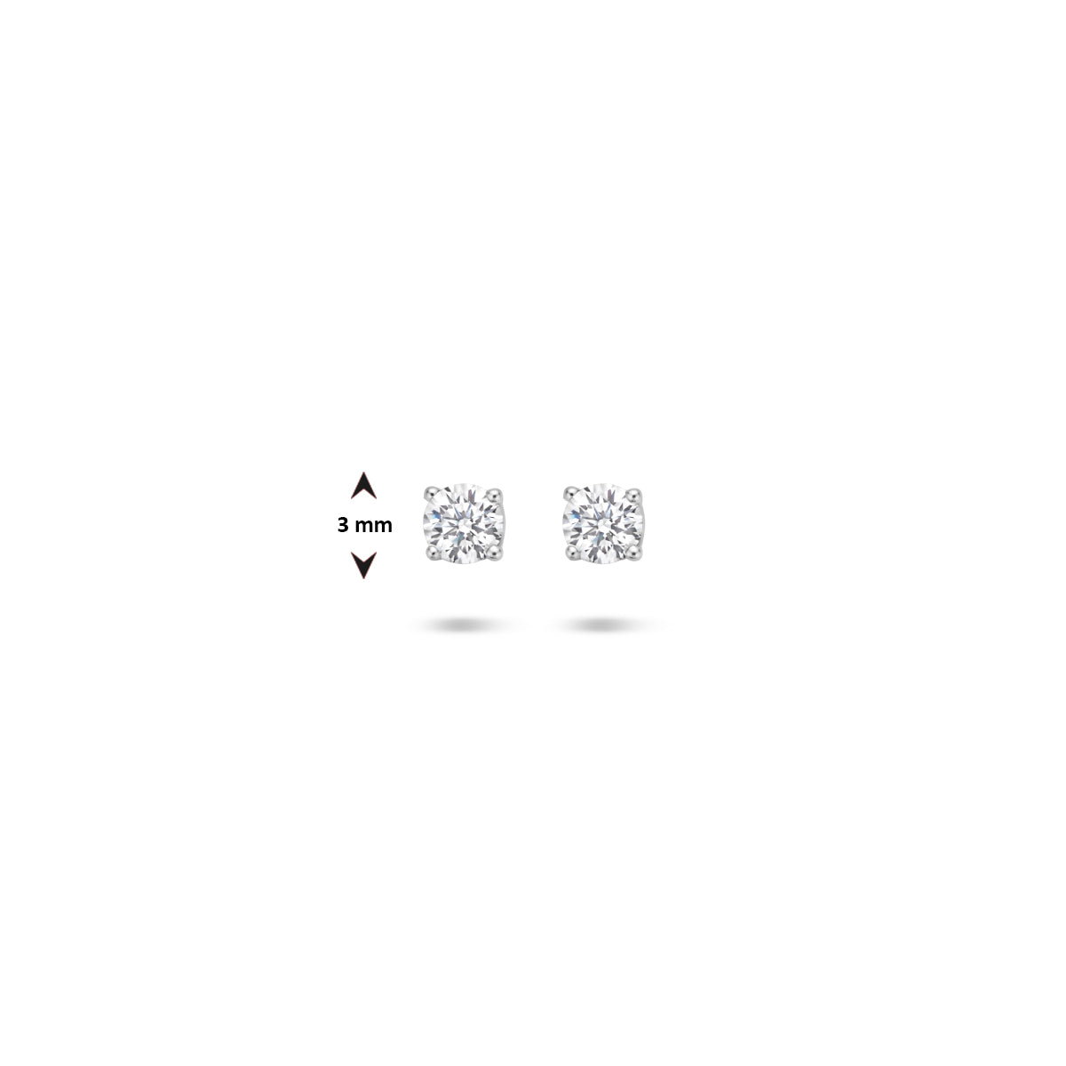 oorknoppen zirkonia zilver wit