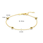 Armband Herzen 16 - 18 cm 14K Gelbgold