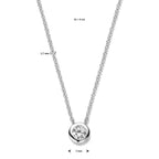 Halskette Zirkonia 41 + 4 cm Silber rhodiniert