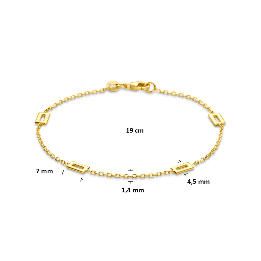 armband 19 cm 14K geelgoud