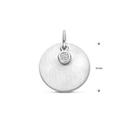 graveerhanger poli/mat zirkonia 14 mm zilver gerhodineerd
