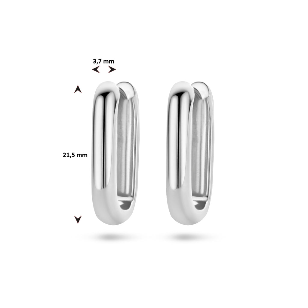 klapoorringen paperclip zilver gerhodineerd