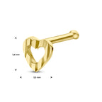 Nasenstecker Herzkugel diamantiert 14K Gelbgold