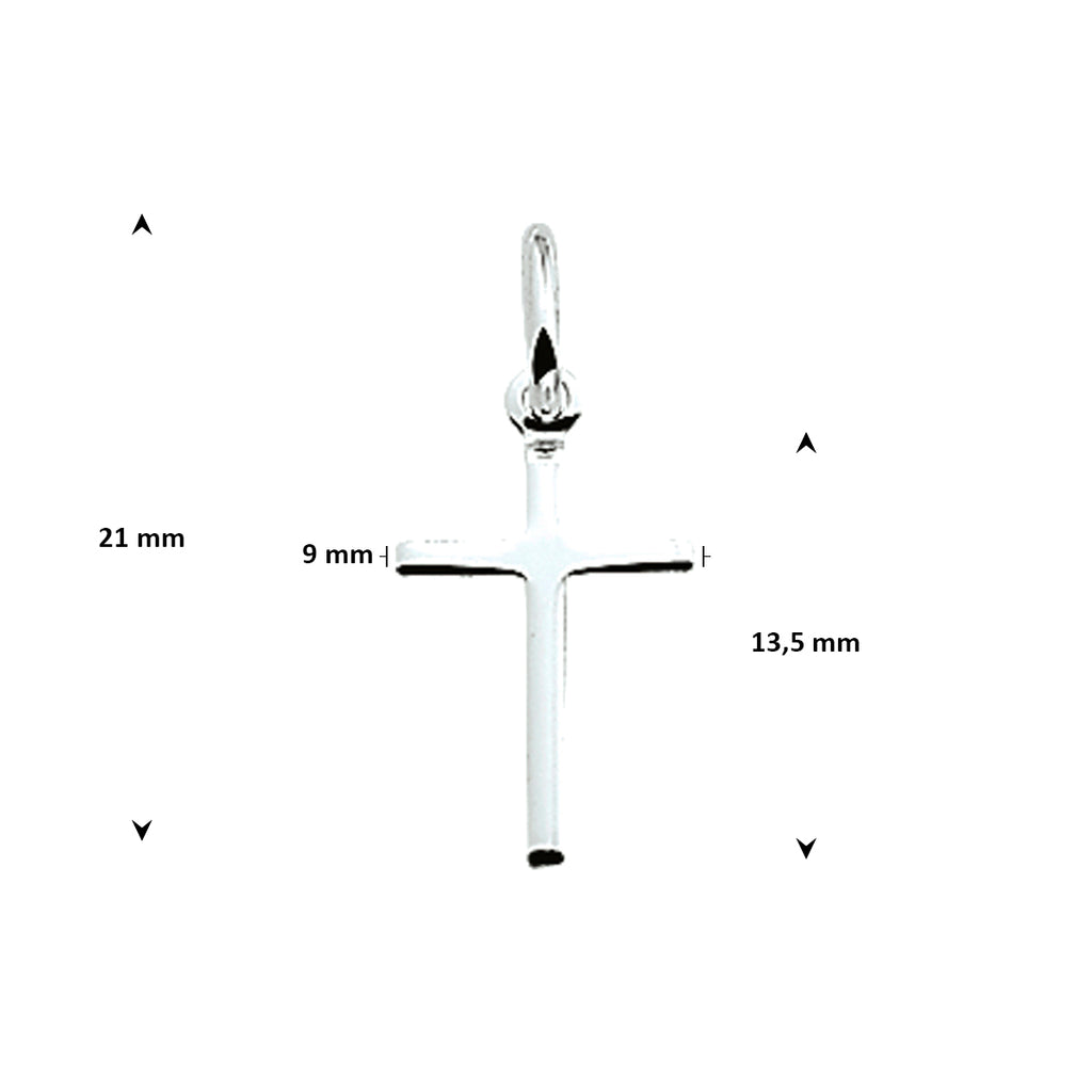 hanger kruis 13,5 mm zilver wit
